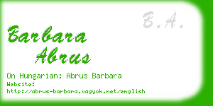 barbara abrus business card